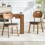 Walnut Cutout Back Dining Chair – Mid-Century Modern Edition - Black - image 0