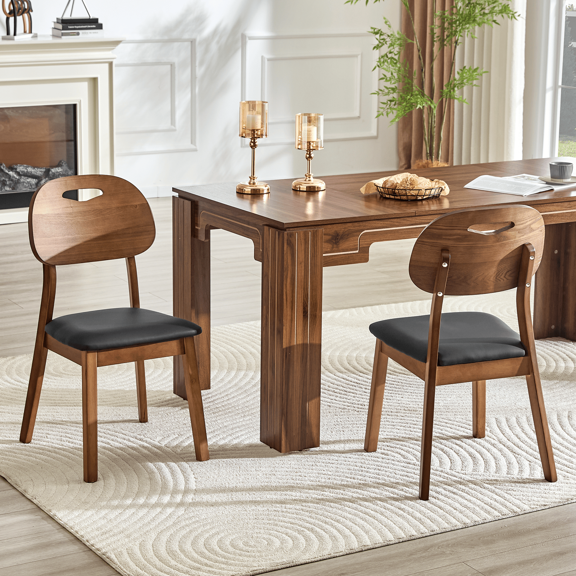Walnut Cutout Back Dining Chair – Mid-Century Modern Edition - image 1