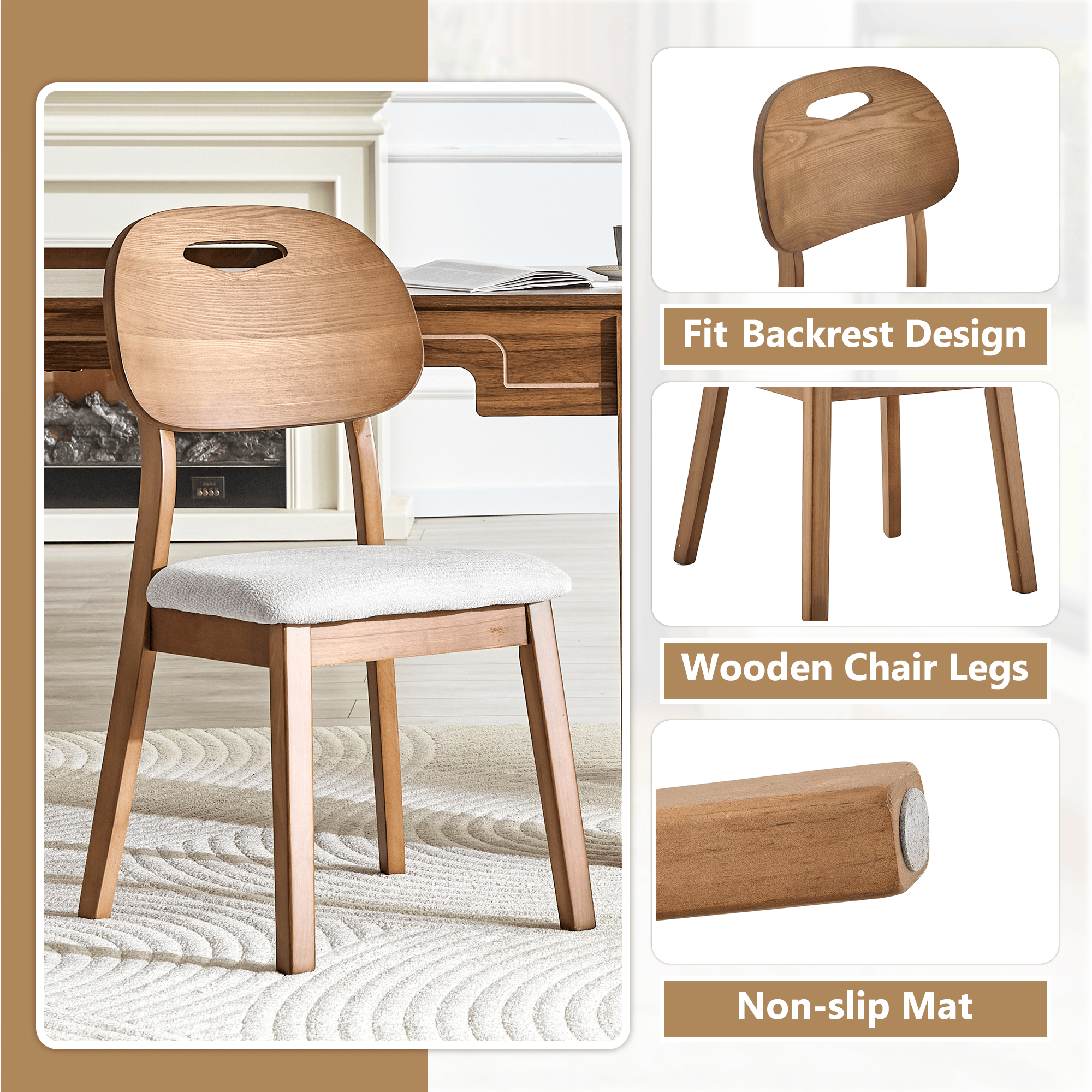 Walnut Cutout Back Dining Chair – Mid-Century Modern Edition - image 14