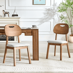 Walnut Cutout Back Dining Chair – Mid-Century Modern Edition - Gray - image 9