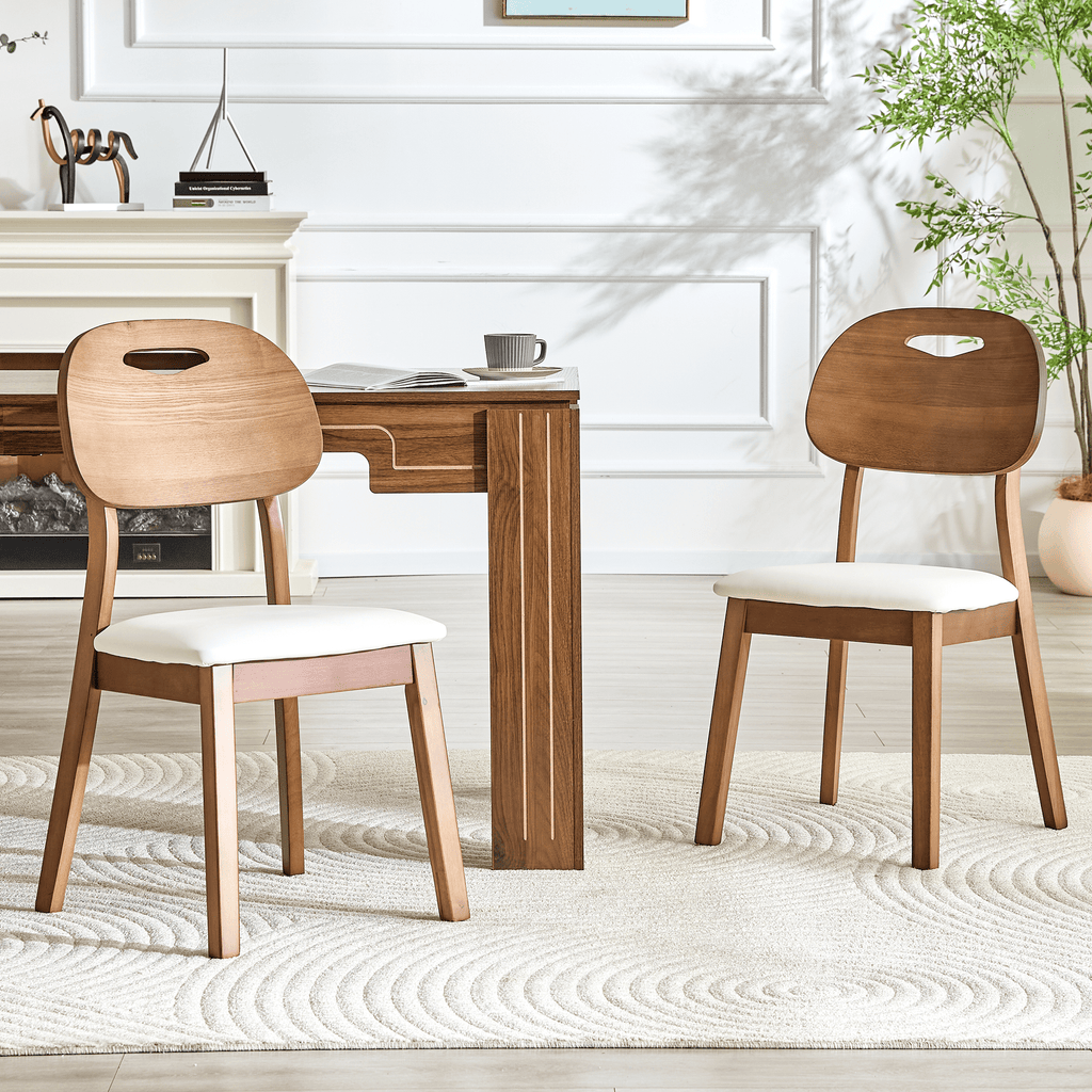 Walnut Cutout Back Dining Chair – Mid-Century Modern Edition - White - image 18