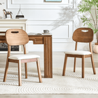 Walnut Cutout Back Dining Chair – Mid-Century Modern Edition - White - image 18