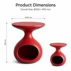 Red Sculptural Curved Human-pet Co-living Side Table - image 2