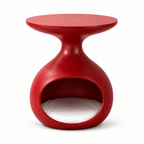 Red Sculptural Curved Human-pet Co-living Side Table - image 3