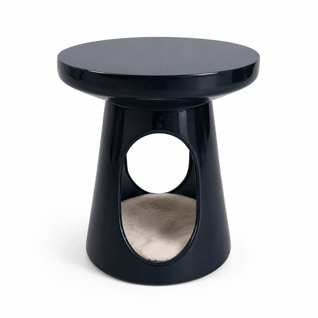 Navy Sculptural Curved Human-pet Co-living Side Table - image 3