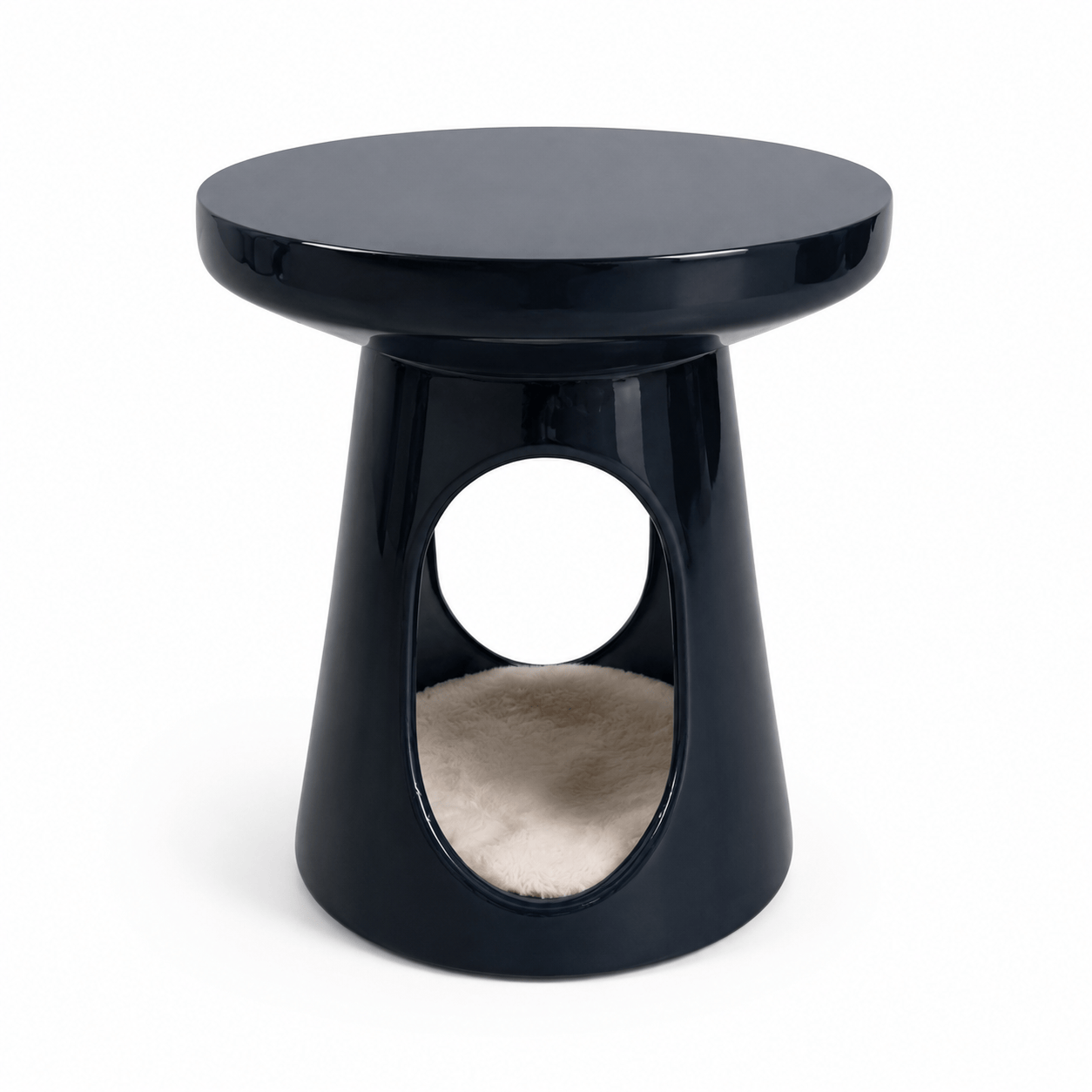 Navy Sculptural Curved Human-pet Co-living Side Table - image 3