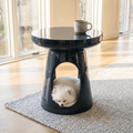 Navy Sculptural Curved Human-pet Co-living Side Table - Navy - image 0