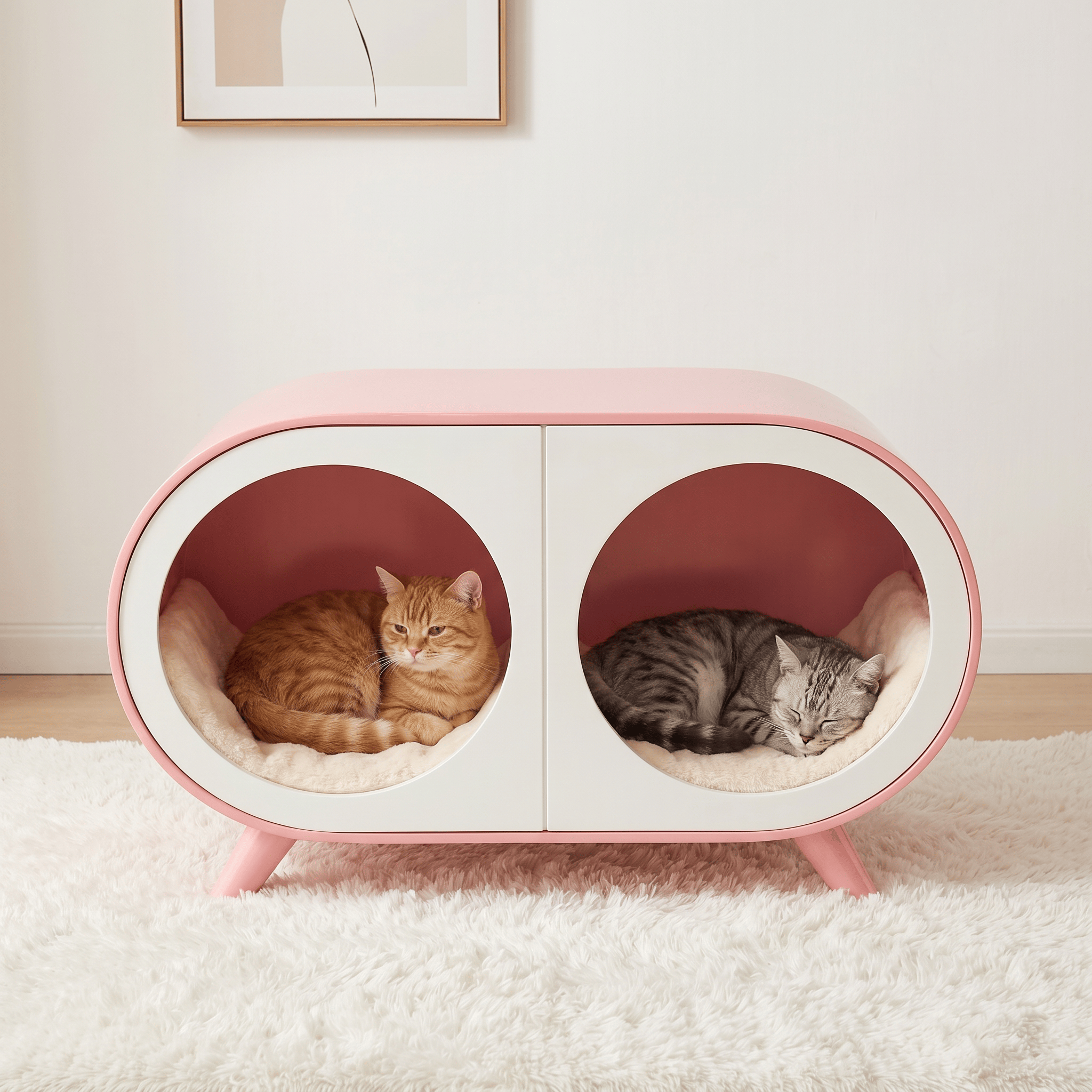 Pink Dual-chamber Human & Pet Shared Side Table - image 4