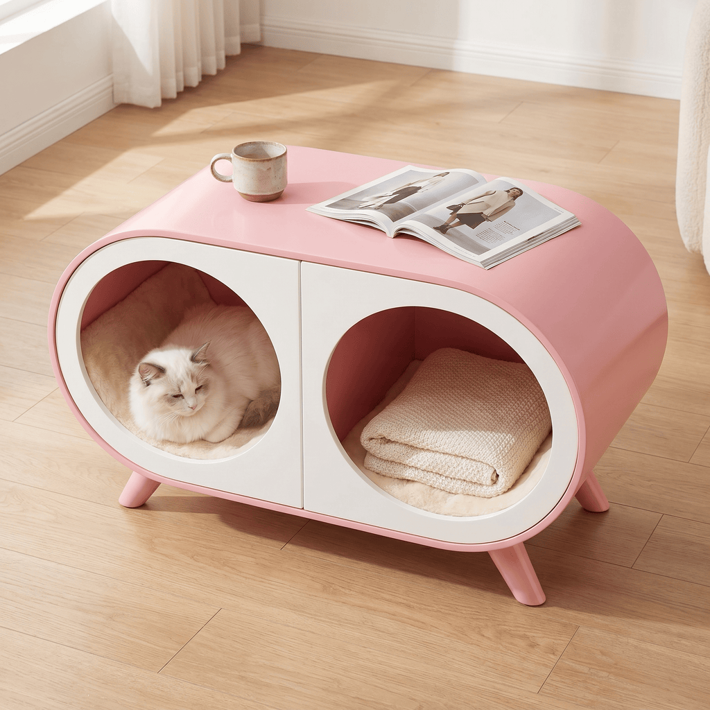 Pink Dual-chamber Human & Pet Shared Side Table - Pink - image 0