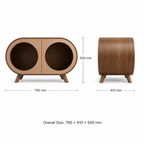 Walnut Dual-chamber Human & Pet Shared Side Table - image 3
