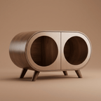 Walnut Dual-chamber Human & Pet Shared Side Table - image 1