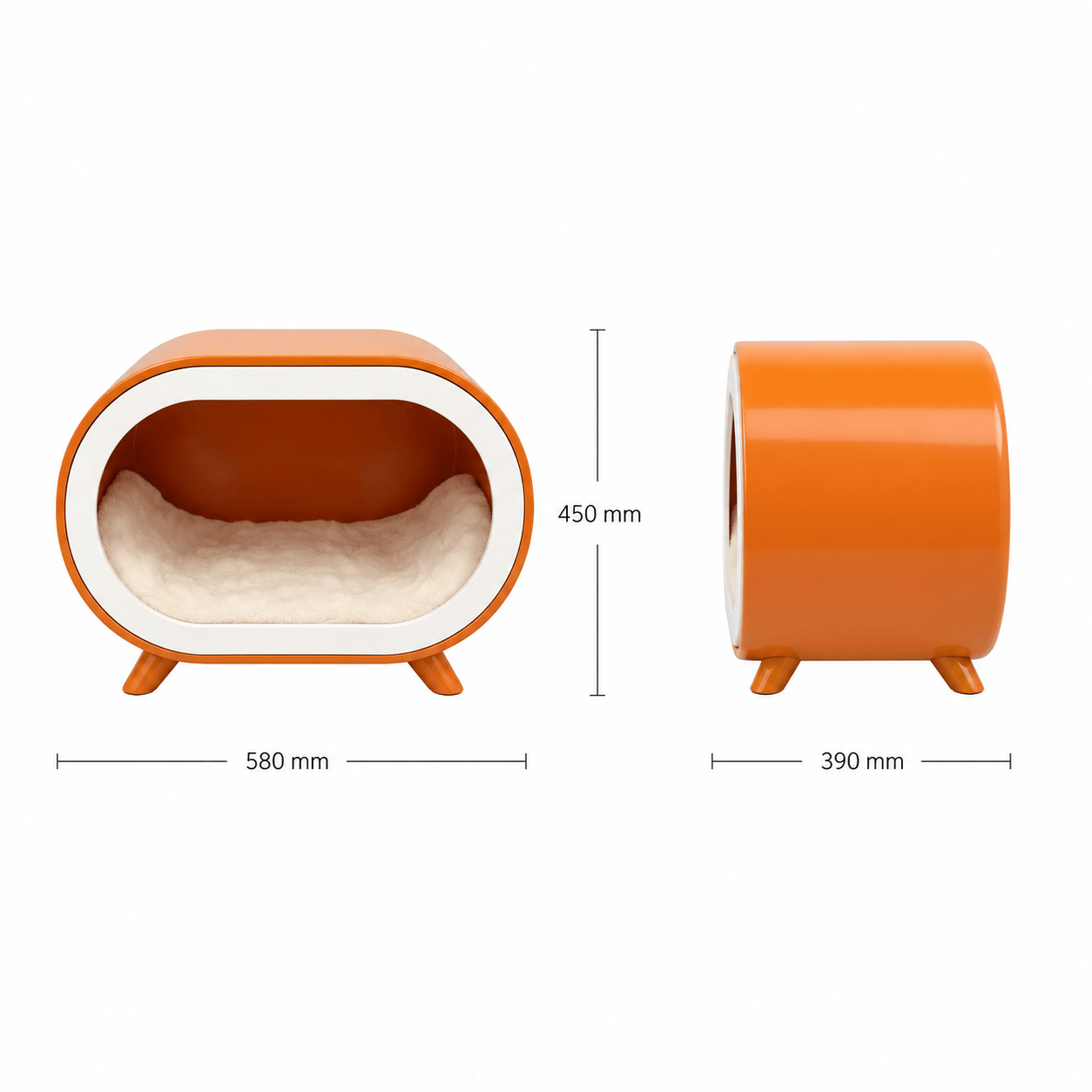 Orange Single-Chamber Human & Pet Shared Side Table - image 3
