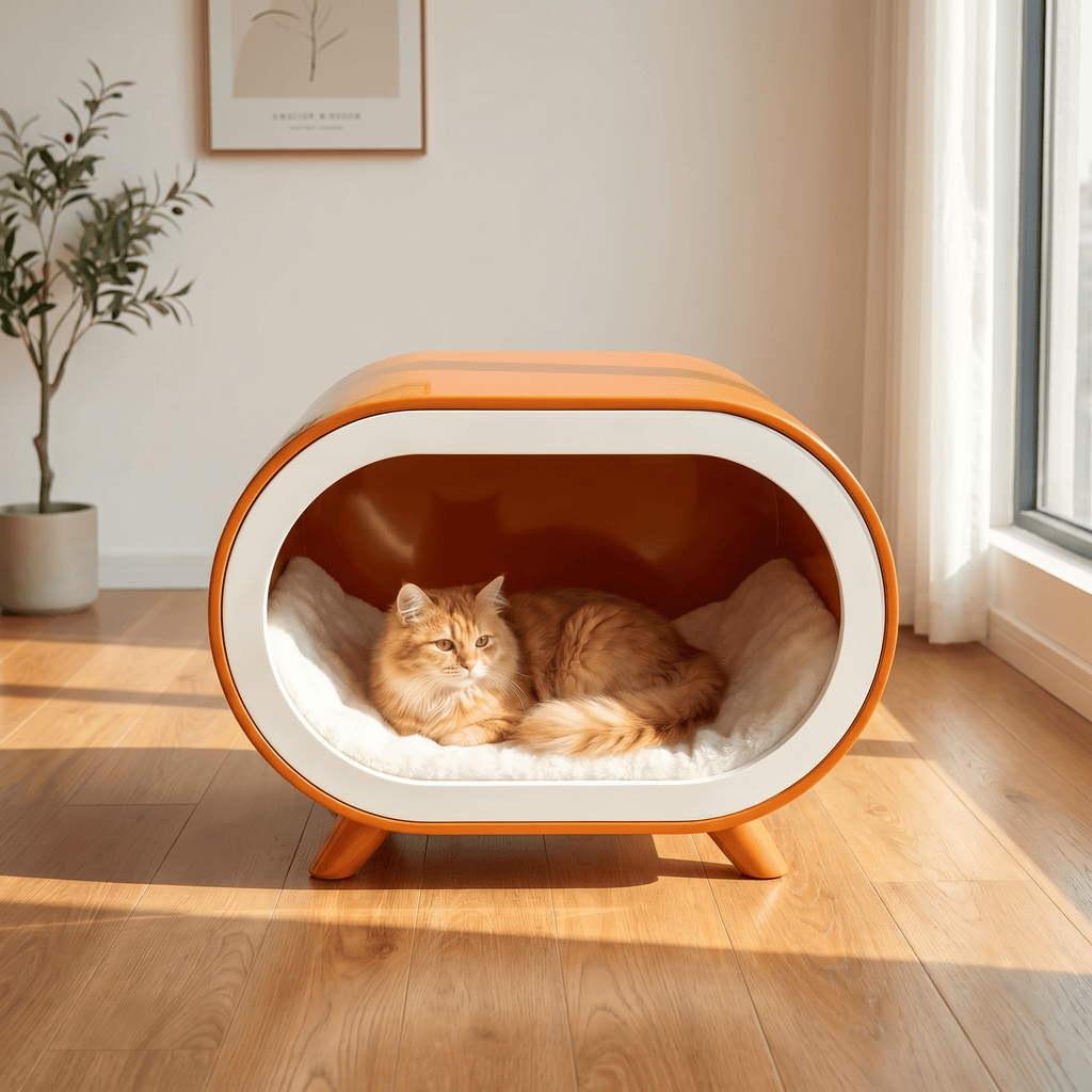 Orange Single-Chamber Human & Pet Shared Side Table - Orange - image 0