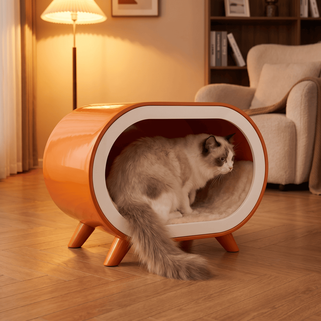 Orange Single-Chamber Human & Pet Shared Side Table - image 2