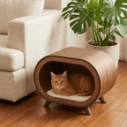 Walnut Finish Single-Chamber Human & Pet Shared Side Table - image 2