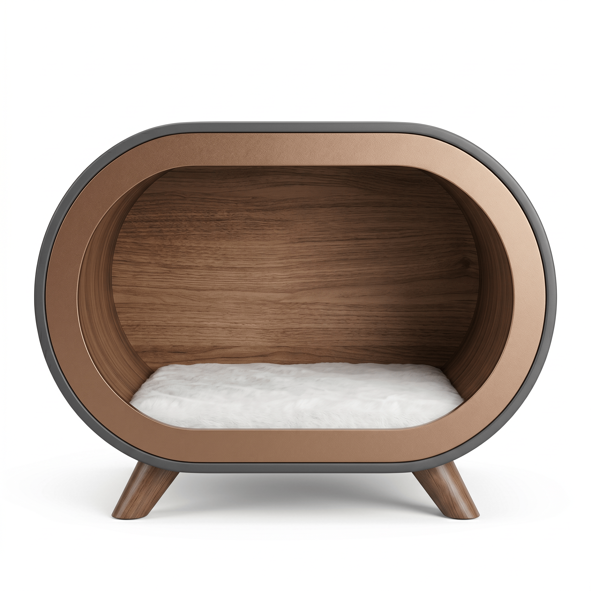 Walnut Finish Single-Chamber Human & Pet Shared Side Table - image 4