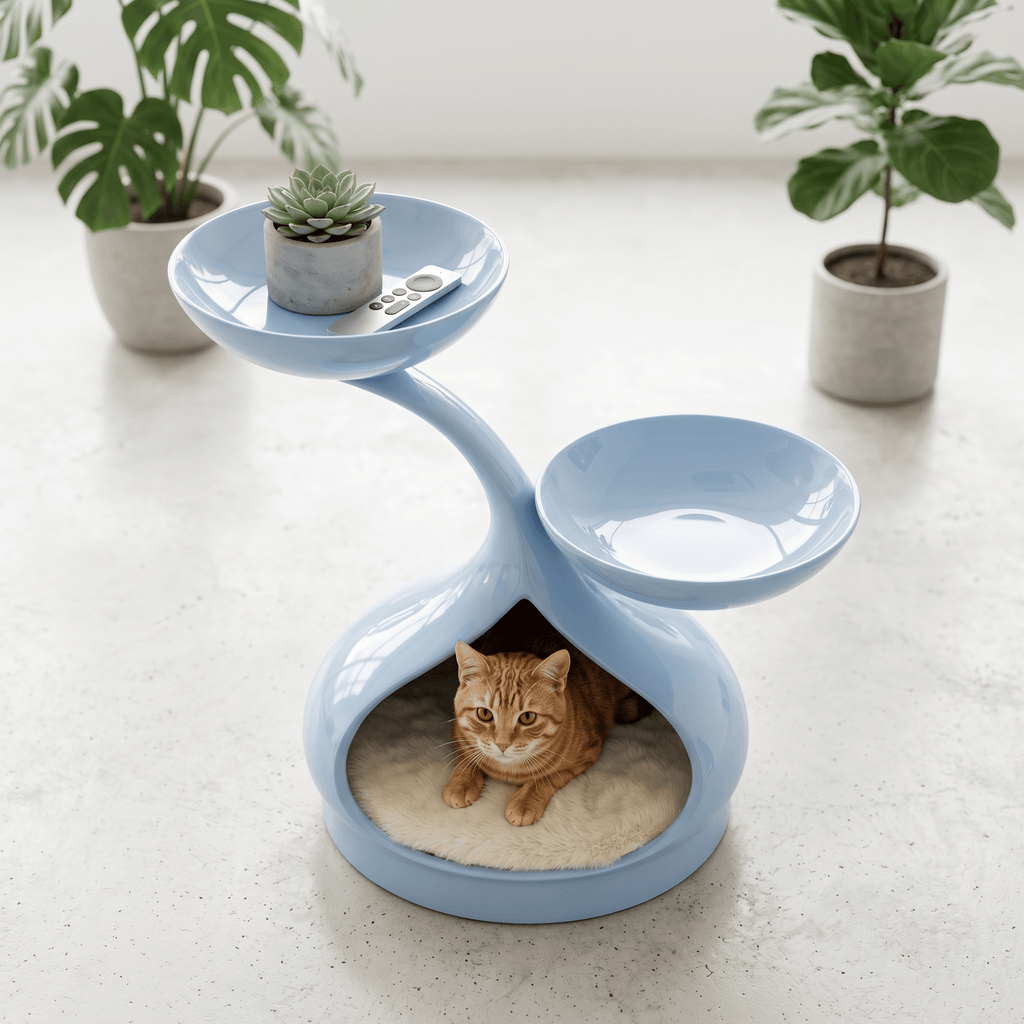Dual-level Pet Lounge Side Table - Blue - image 0