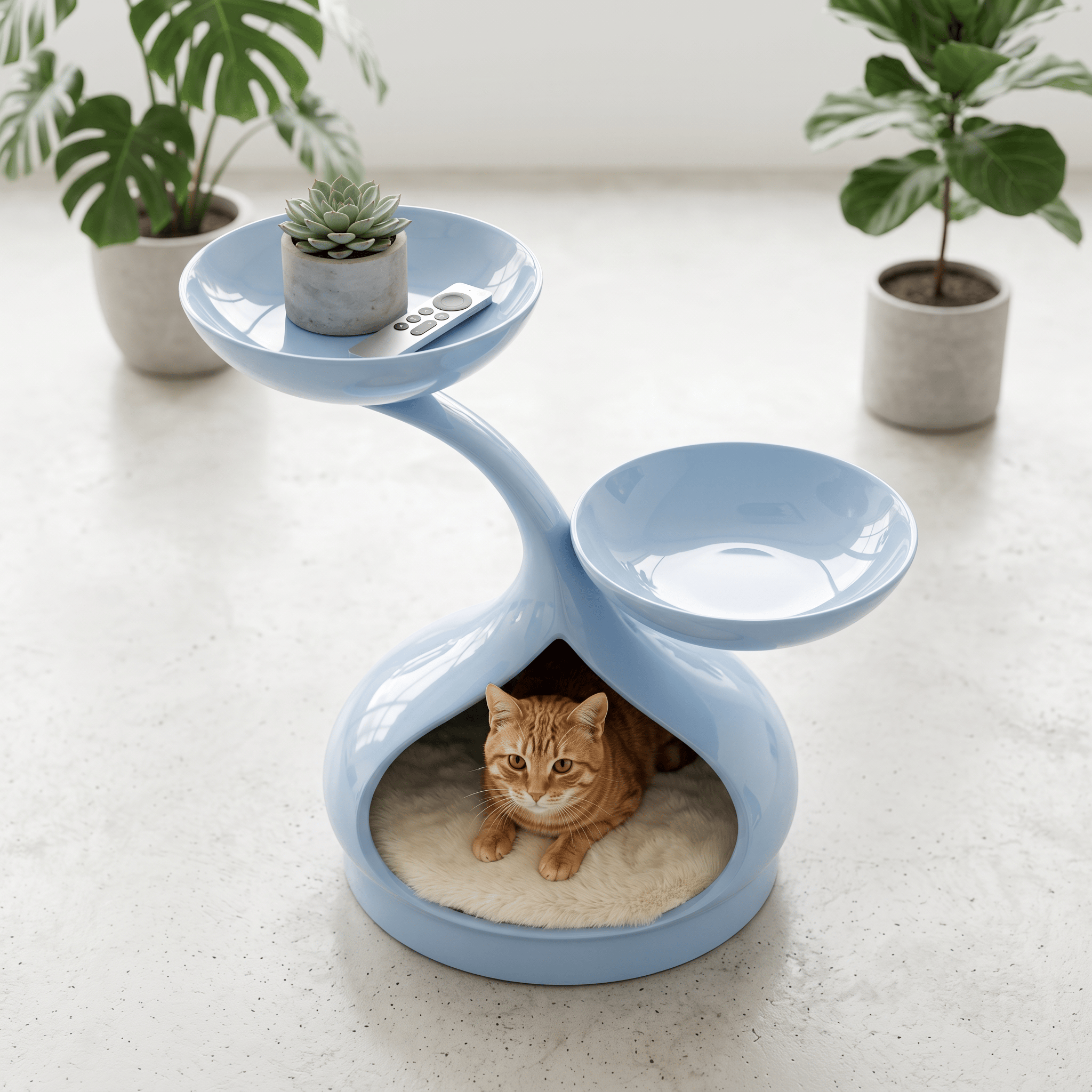 Dual-level Pet Lounge Side Table - Blue - image 0