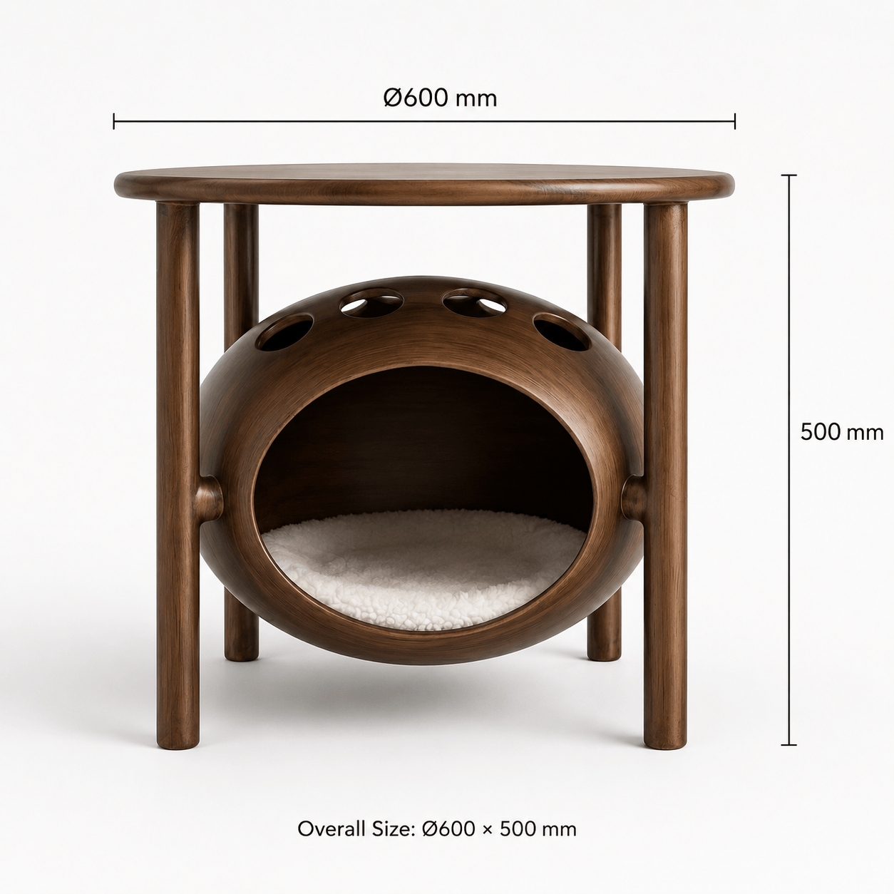 Walnut Finish Orbit Human & Pet Side Table - image 2