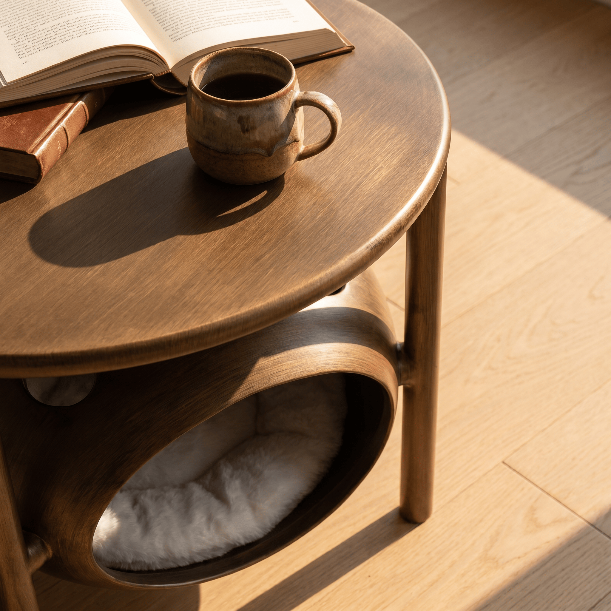 Walnut Finish Orbit Human & Pet Side Table - image 4