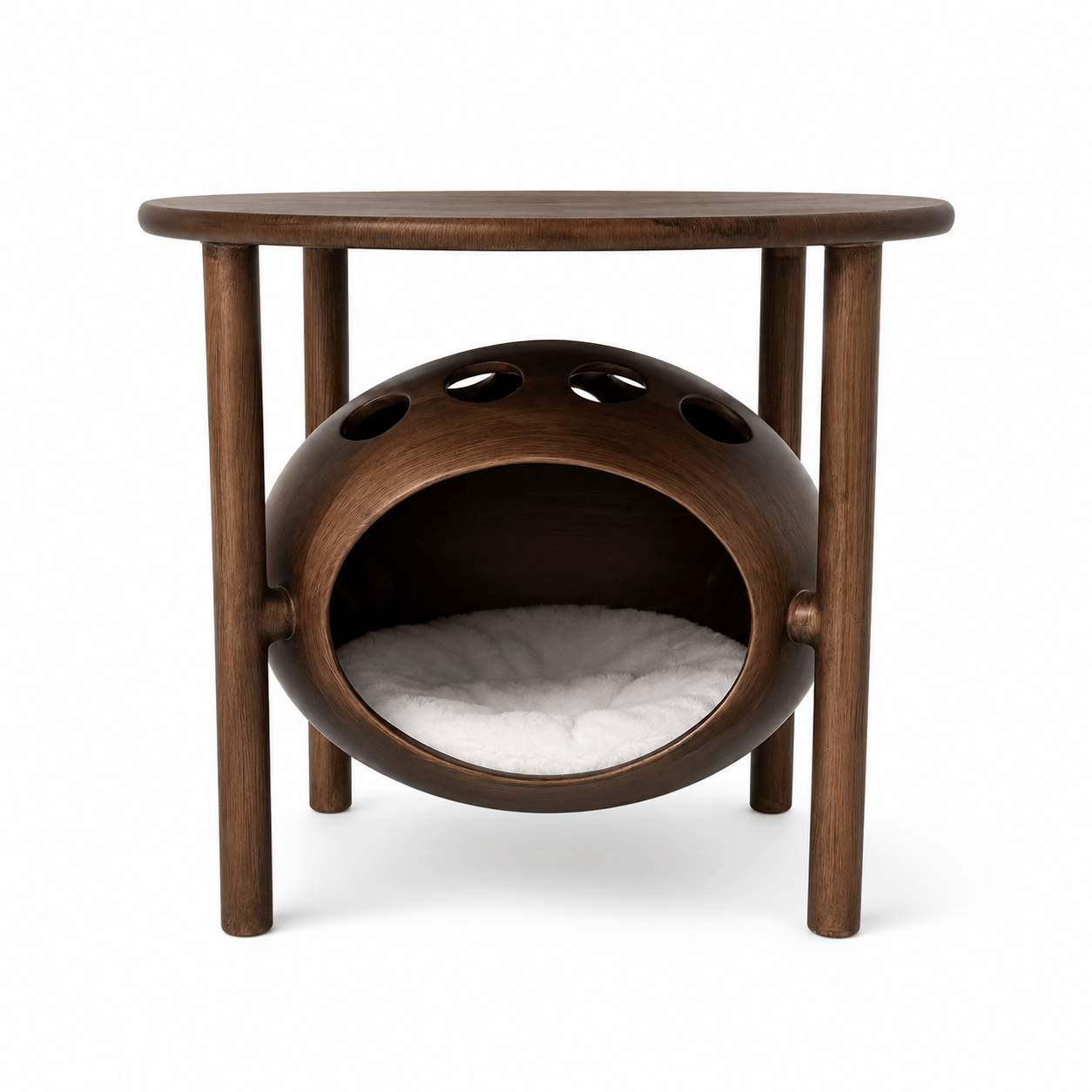 Walnut Finish Orbit Human & Pet Side Table - image 3