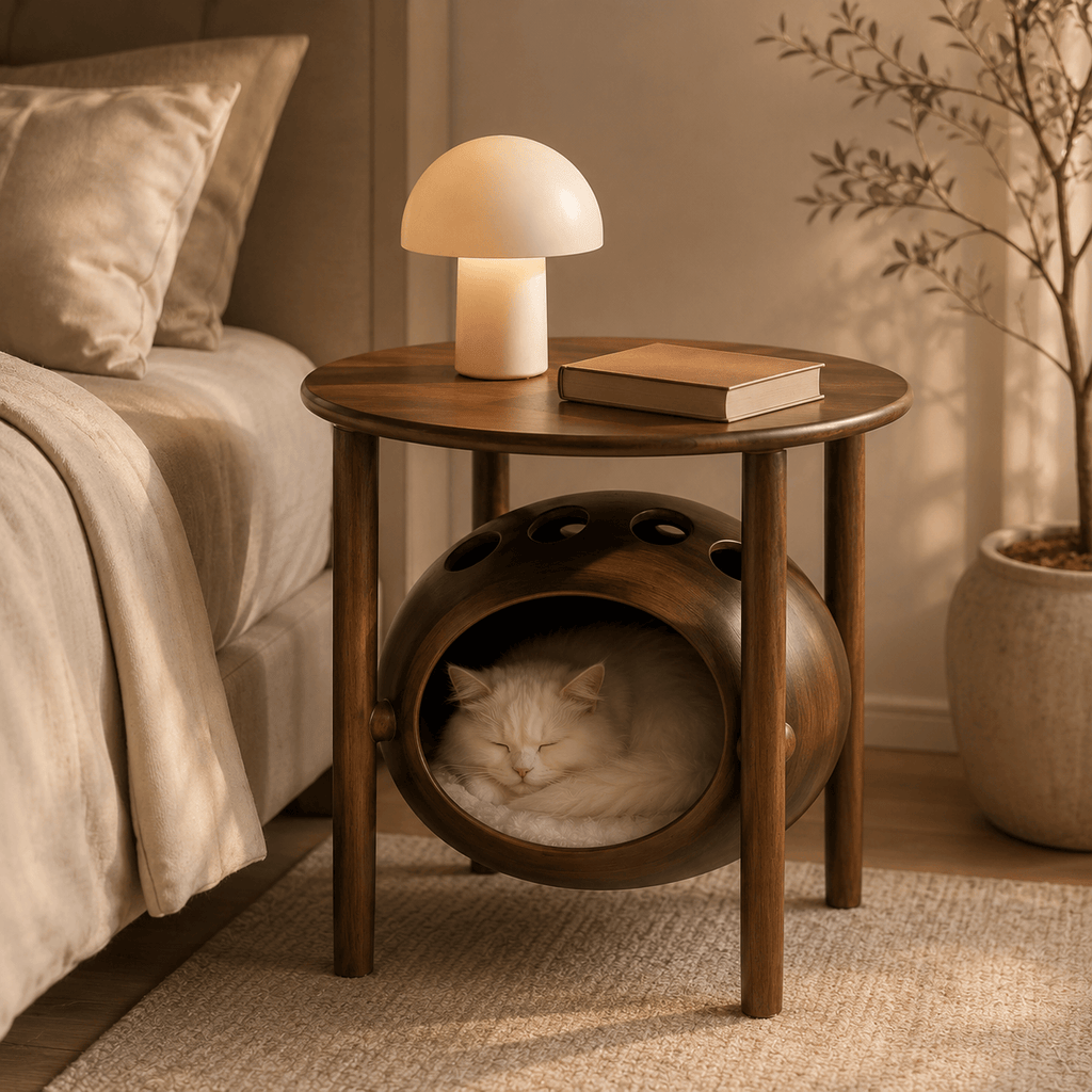 Walnut Finish Orbit Human & Pet Side Table - Walnut - image 0