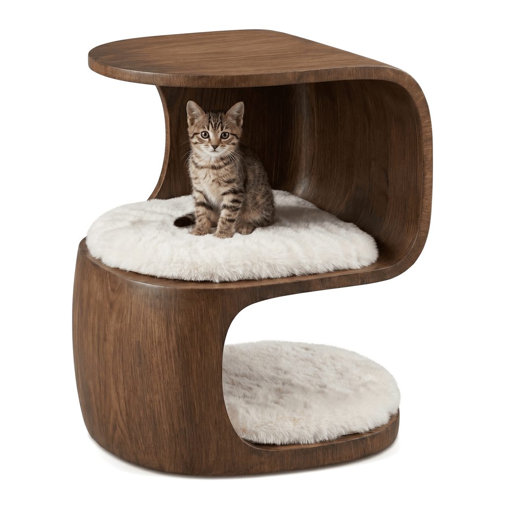 Walnut Finish Flow Pet Side Table - image 5