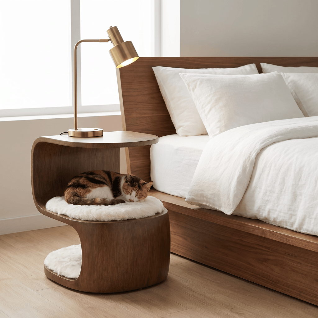 Walnut Finish Flow Pet Side Table - image 2