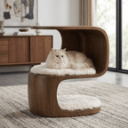 Walnut Finish Flow Pet Side Table - Walnut - image 0