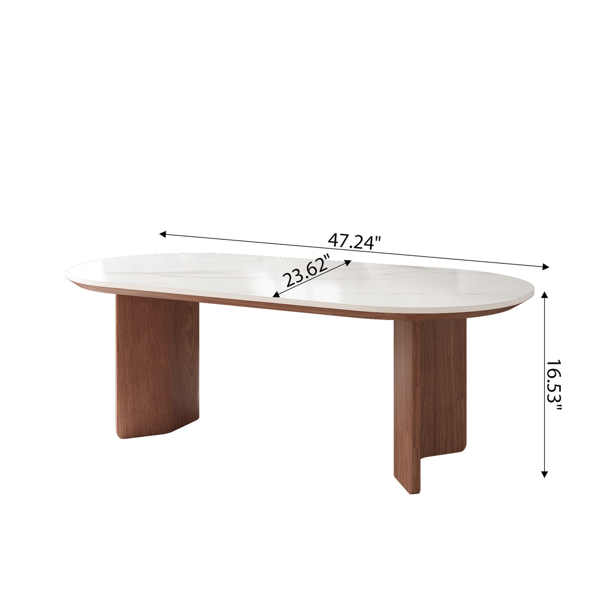 Slate Oval Walnut Coffee Table - image 16