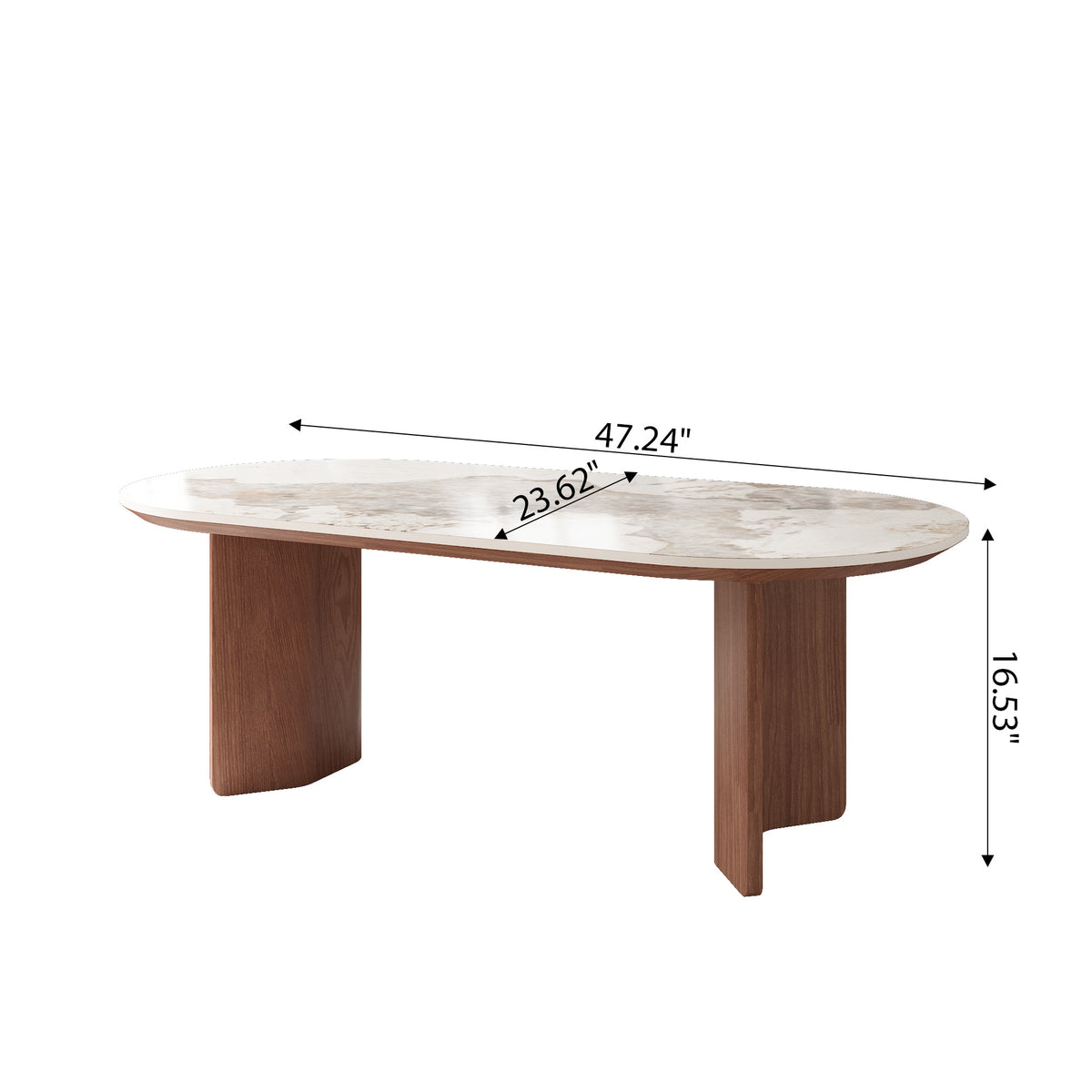 Slate Oval Walnut Coffee Table - image 20