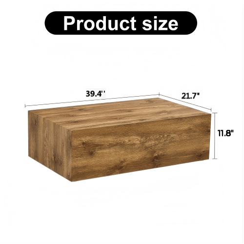 Natural Wood-grain Square Side Table, Coffee Table, Wabi-sabi Nightstand - image 3