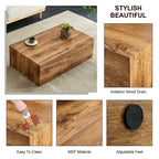 Natural Wood-grain Square Side Table, Coffee Table, Wabi-sabi Nightstand - image 5
