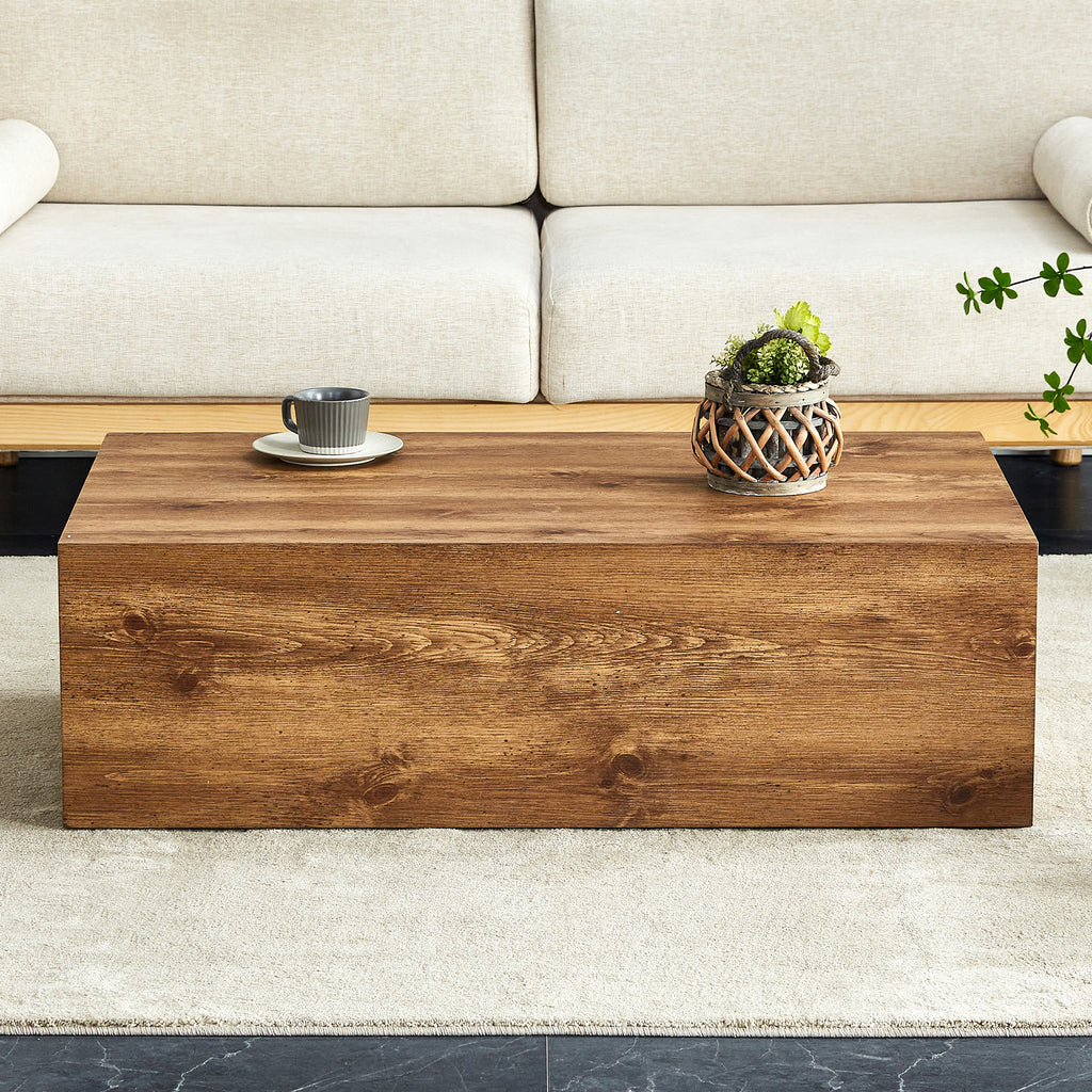 Natural Wood-grain Square Side Table, Coffee Table, Wabi-sabi Nightstand - image 2