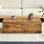 Natural Wood-grain Square Side Table, Coffee Table, Wabi-sabi Nightstand - image 2