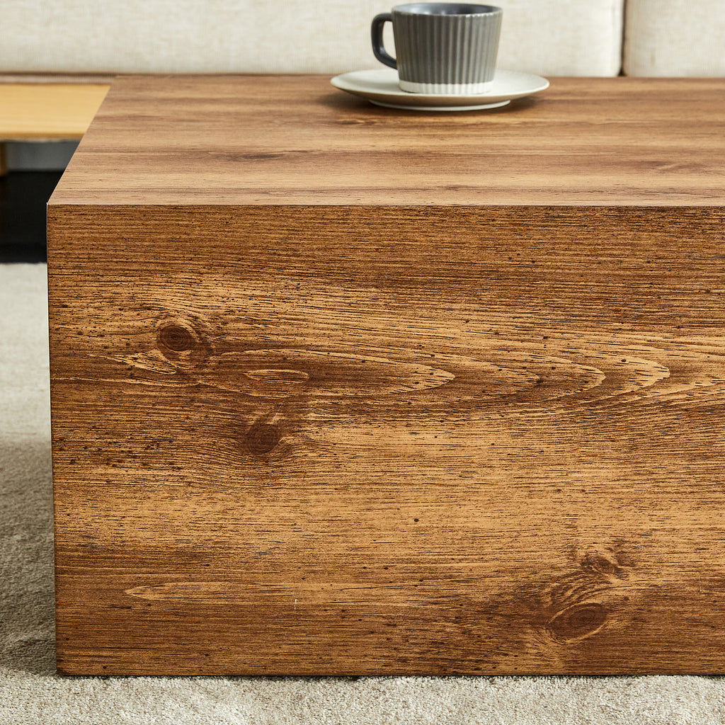 Natural Wood-grain Square Side Table, Coffee Table, Wabi-sabi Nightstand - image 15