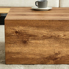 Natural Wood-grain Square Side Table, Coffee Table, Wabi-sabi Nightstand - image 15