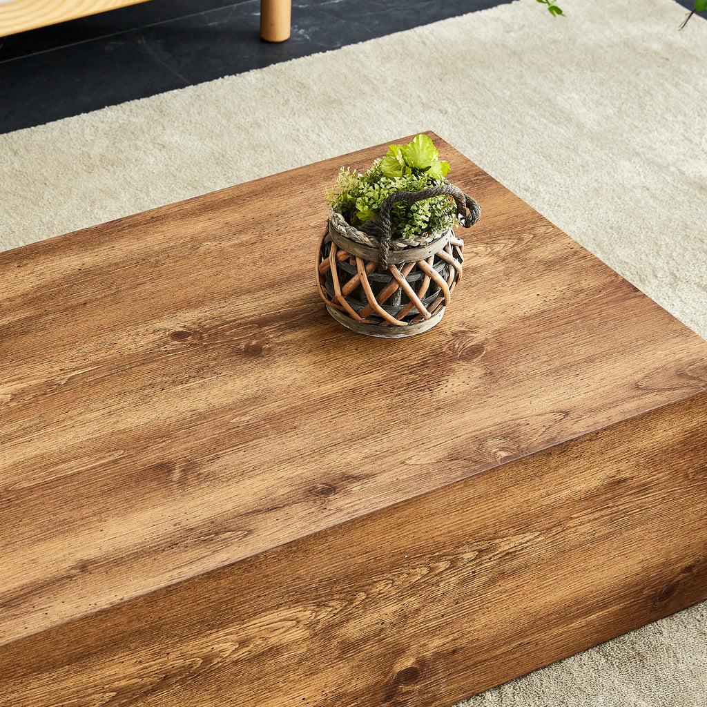 Natural Wood-grain Square Side Table, Coffee Table, Wabi-sabi Nightstand - image 6