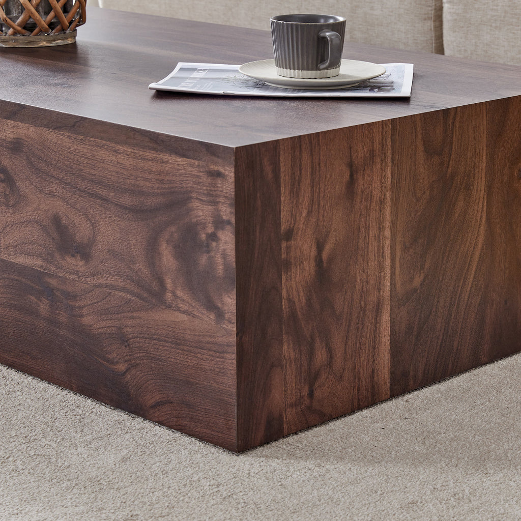 Walnut Wood-grain Square Side Table, Coffee Table, Wabi-sabi Nightstand - image 12