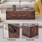 Walnut Wood-grain Square Side Table, Coffee Table, Wabi-sabi Nightstand - image 4