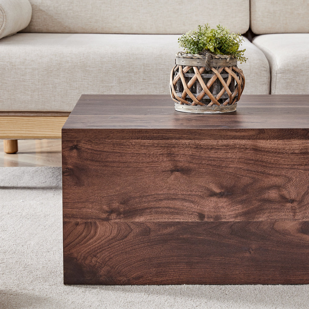 Walnut Wood-grain Square Side Table, Coffee Table, Wabi-sabi Nightstand - image 13