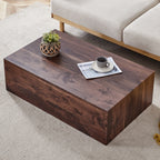 Walnut Wood-grain Square Side Table, Coffee Table, Wabi-sabi Nightstand - image 1