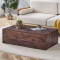 Walnut Wood-grain Square Side Table, Coffee Table, Wabi-sabi Nightstand - image 0