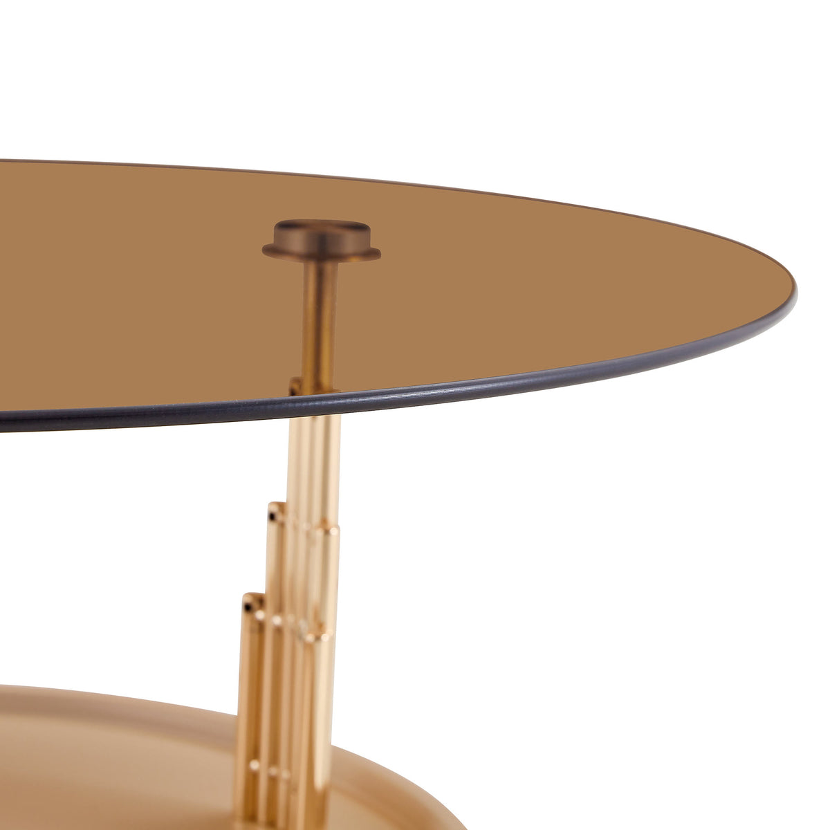 Brown & Gold Round Nesting Coffee Tables - image 9