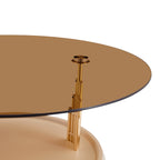 Brown & Gold Round Nesting Coffee Tables - image 10