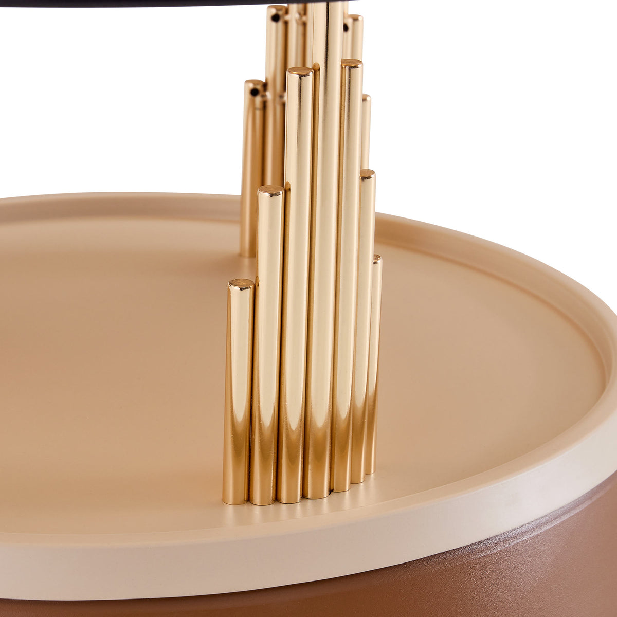 Brown & Gold Round Nesting Coffee Tables - image 17