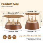 Brown & Gold Round Nesting Coffee Tables - image 3