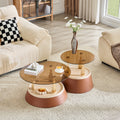 Brown & Gold Round Nesting Coffee Tables - image 0