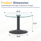 Round Glass Coffee Table With Black Pedestal Base - image 3