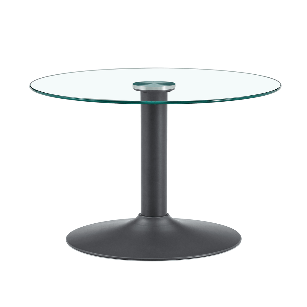 Round Glass Coffee Table With Black Pedestal Base - image 12